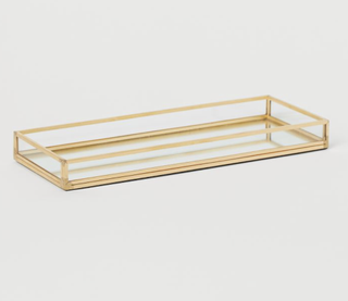 gold rectangle tray