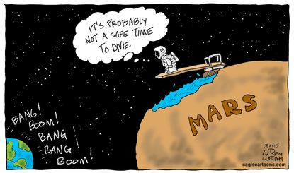 Editorial cartoon U.S. Mars Water Gun Violence Martian