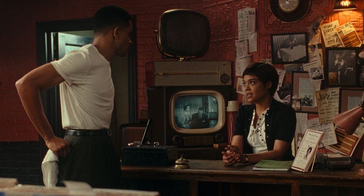 Nnambi Asomugha and Tessa Thompson in &#039;Sylvie&#039;s Love&#039;.