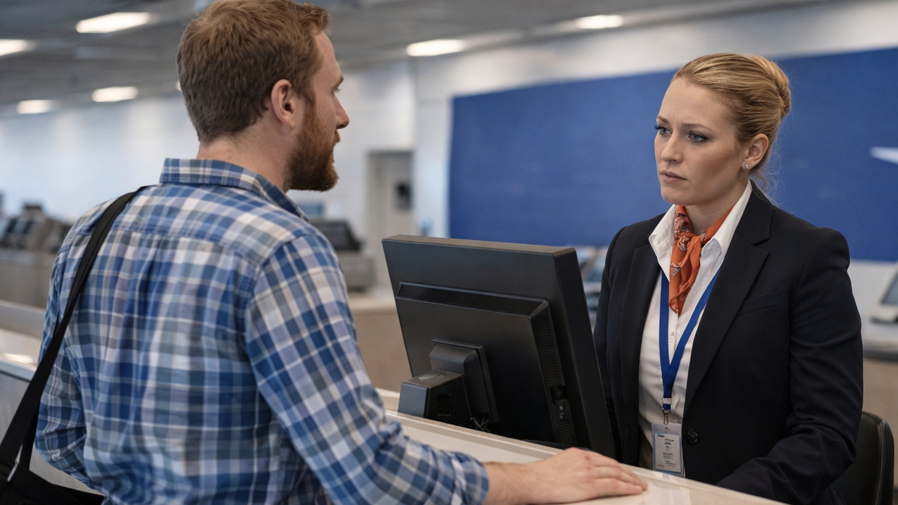 AI image of airline desk