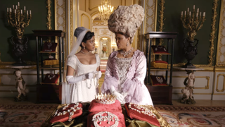 edwina and queen charlotte talking in bridgerton season 2