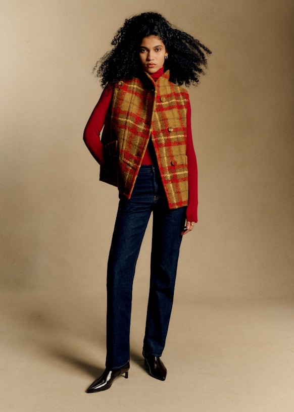 Carlo Jacket - Red and Yellow Check - Wool - S&amp;eacute;zane