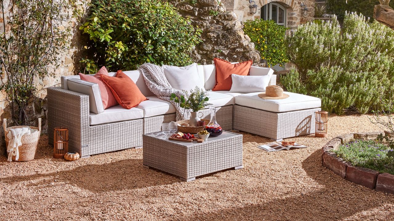 Lisbon 3 Seater Garden Sofa Set - Natural