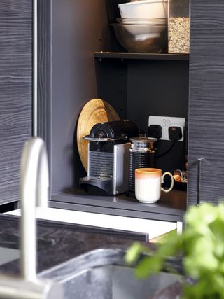 storage in a dark kitchen