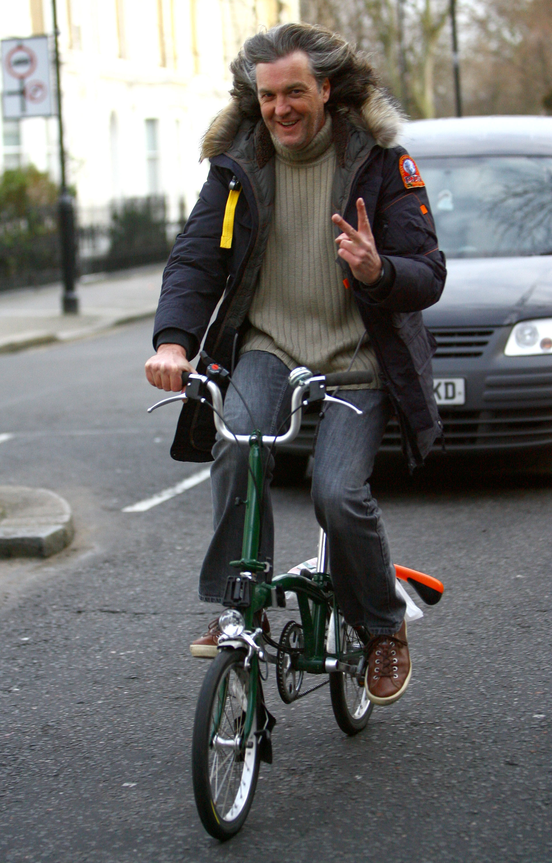 James May on a Brompton bike