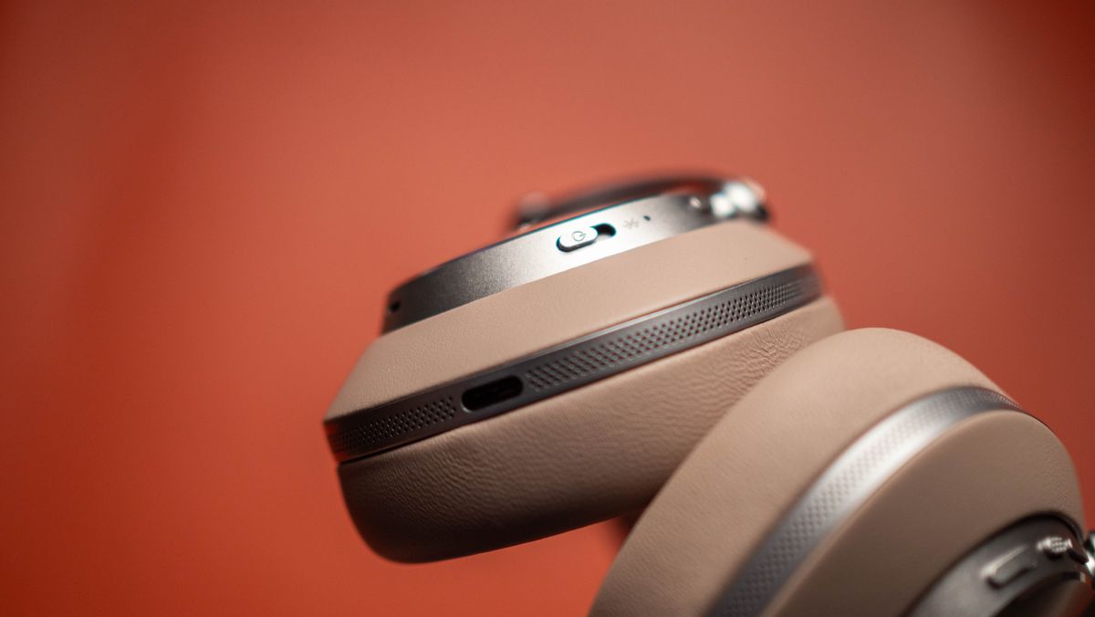 Bowers &amp; Wilkins Px8 S2 headset design showcasing power button on the left side