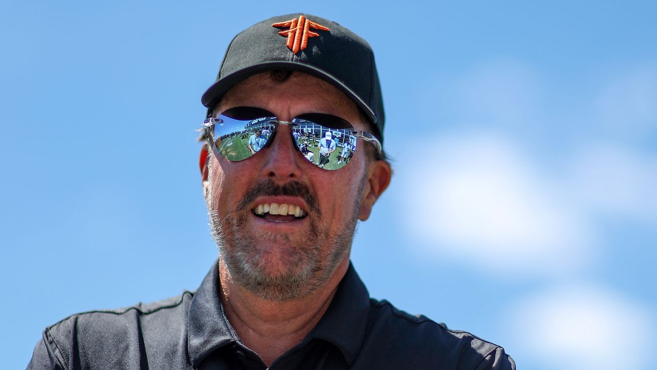 Phil Mickelson pictured wearing sunglasses