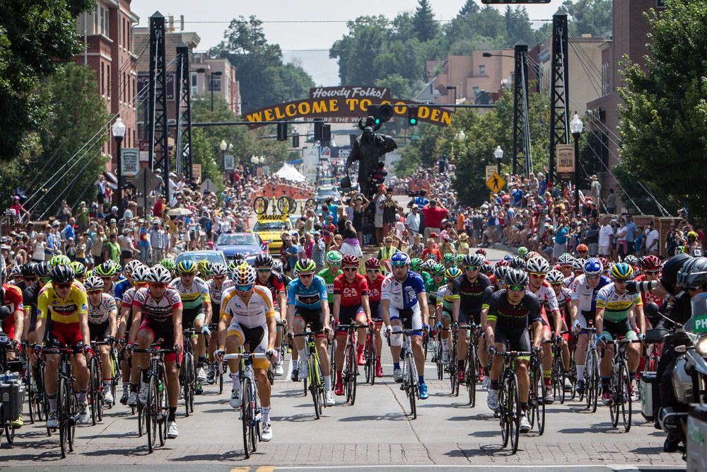 The race rolls out of Golden for the final stage
