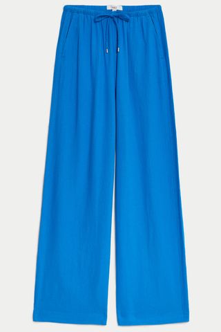 M&S Linen Blend Wide Leg Trousers