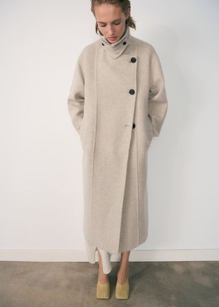 Double-Breasted Wool Coat - Women | Mango United Kingdom