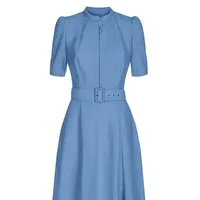 Ahana Short Sleeve Dress in Corn Flower, $910 (£720) | Beulah London