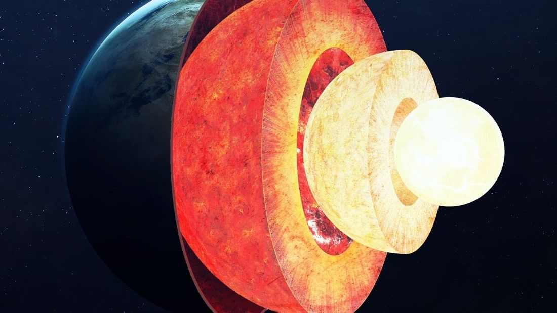 earth&#039;s core divided into layers