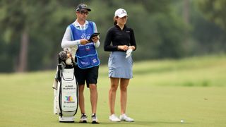 Photo of Albane Valenzuela and her golf bag