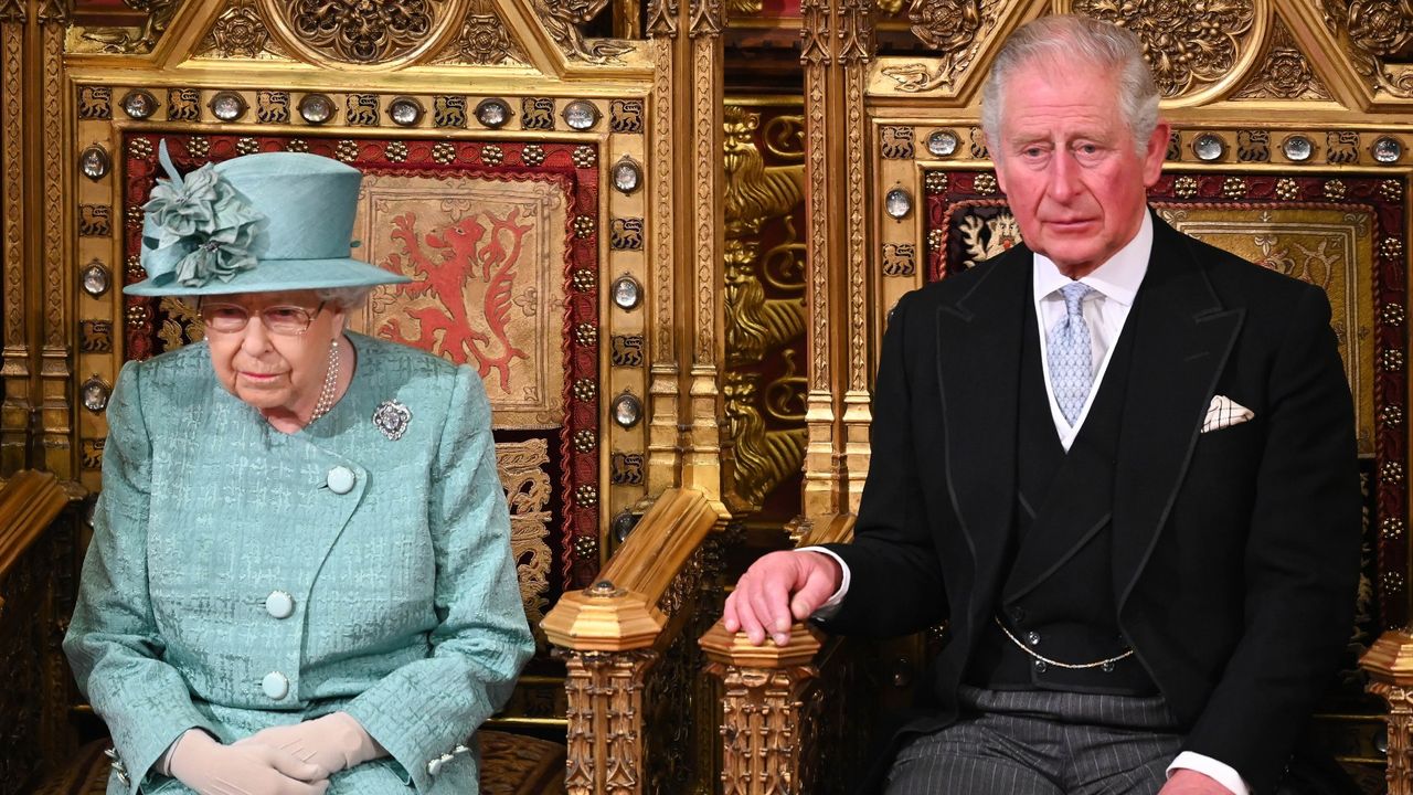 Queen Elizabeth II and Prince Charles, Prince of Wales attend the State Opening of Parliament in the House of Lord&#039;s Chamber on December 19, 2019 in London, England