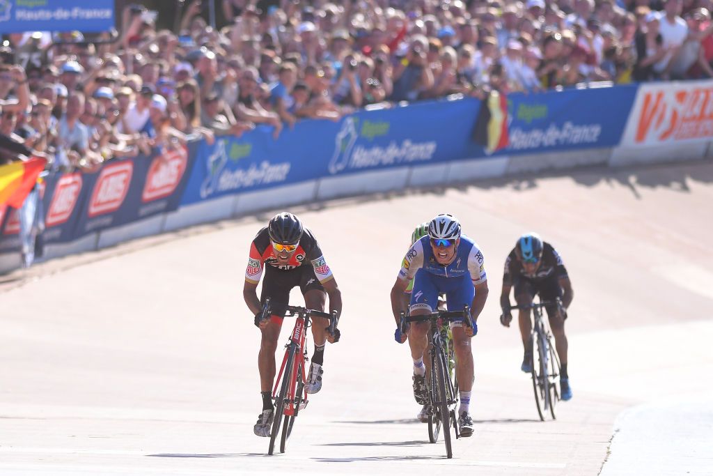 Cycling: 115th Paris - Roubaix 2017
Arrival / Sprint / Greg VAN AVERMAET (BEL)/ Zdenek STYBAR (CZE)/ Track Roubaix Velodrome / Compiegne - Roubaix (257Km) / PR / &Acirc;&copy; Tim De Waele