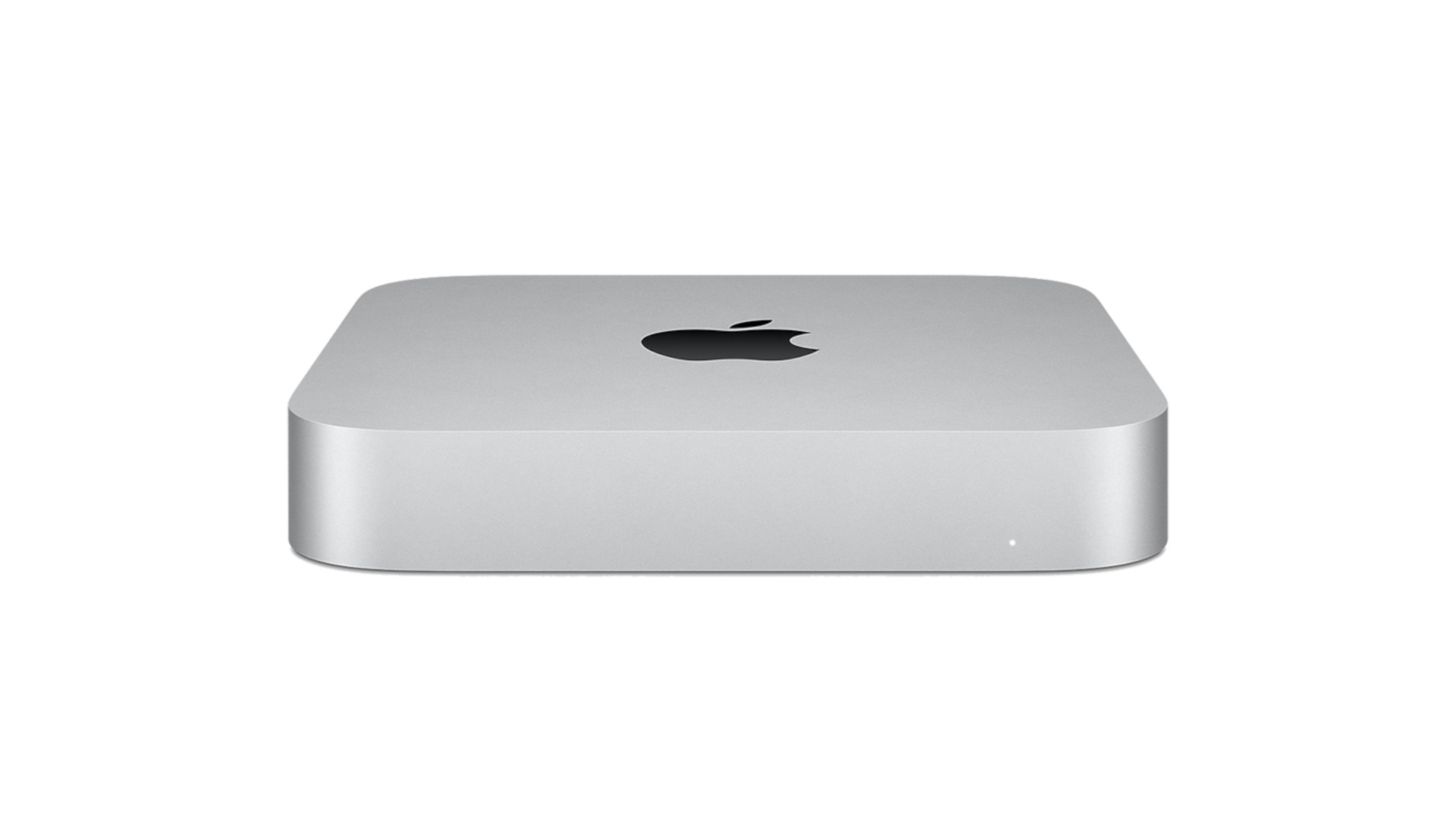 The new M1 Mac Mini against a solid white background