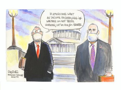 Political Cartoon U.S. McConnell senate coronavirus relief