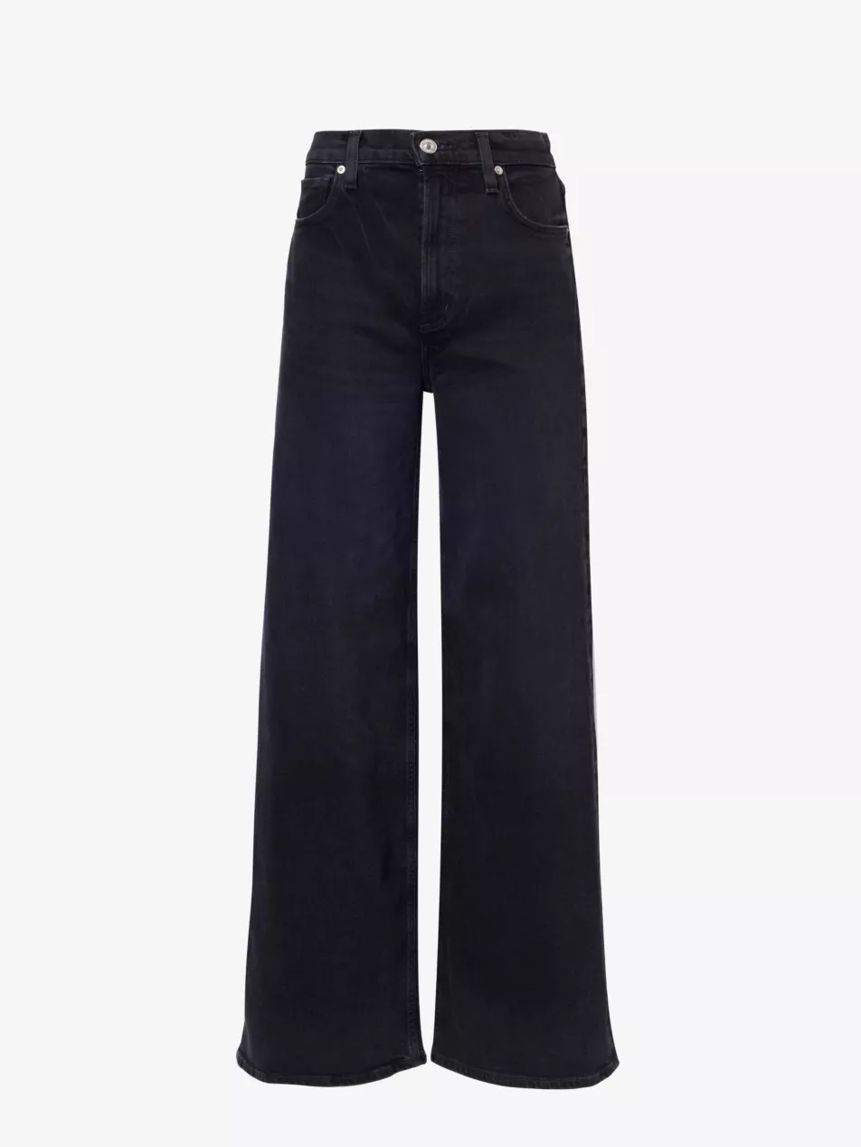 Paloma Wide-Leg Mid-Rise Stretch-Denim Jeans