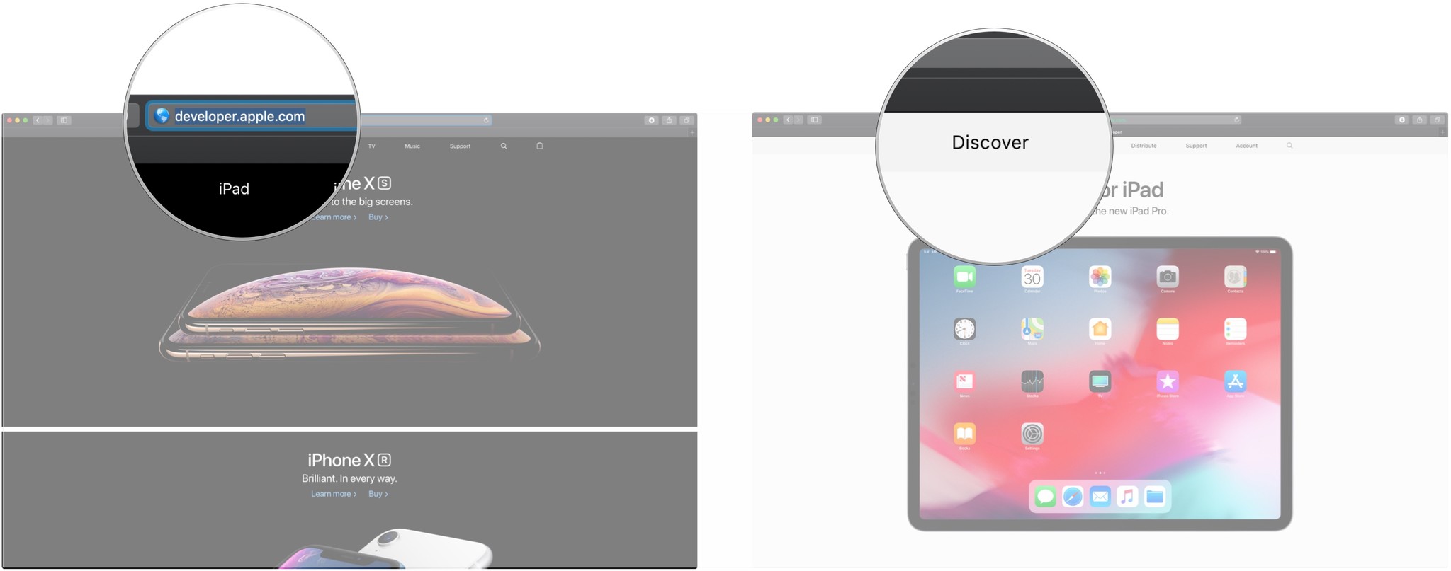 Head to Apple Developer website, click Discover