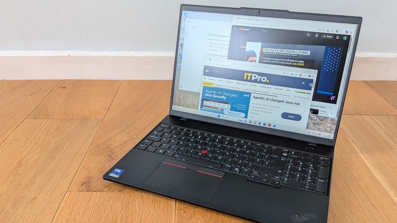 The Lenovo ThinkPad L16 Gen 3 on a desk