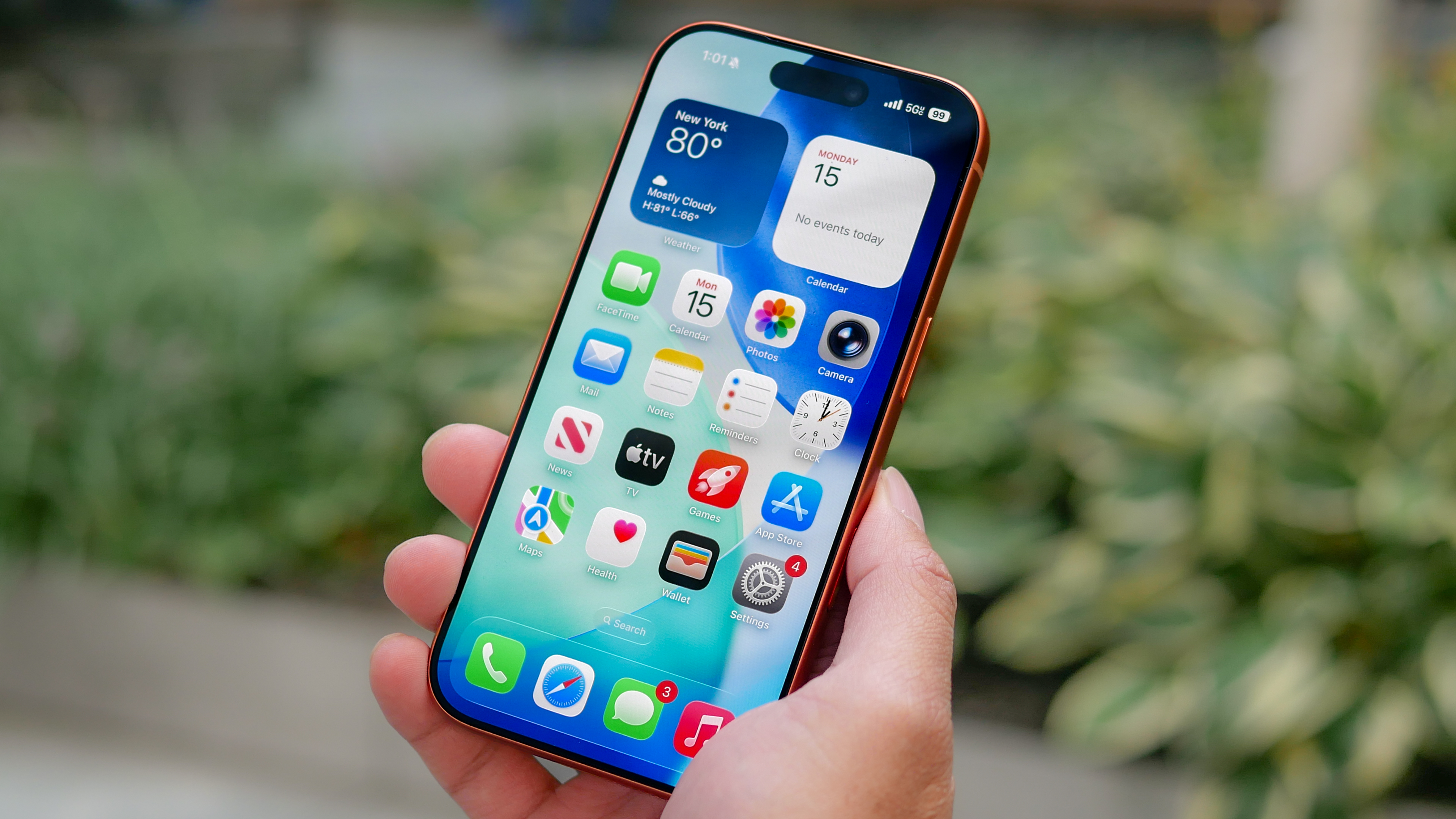 iPhone 17 Pro held in the hand.