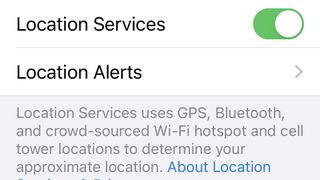 iPhone settings for turning off Location