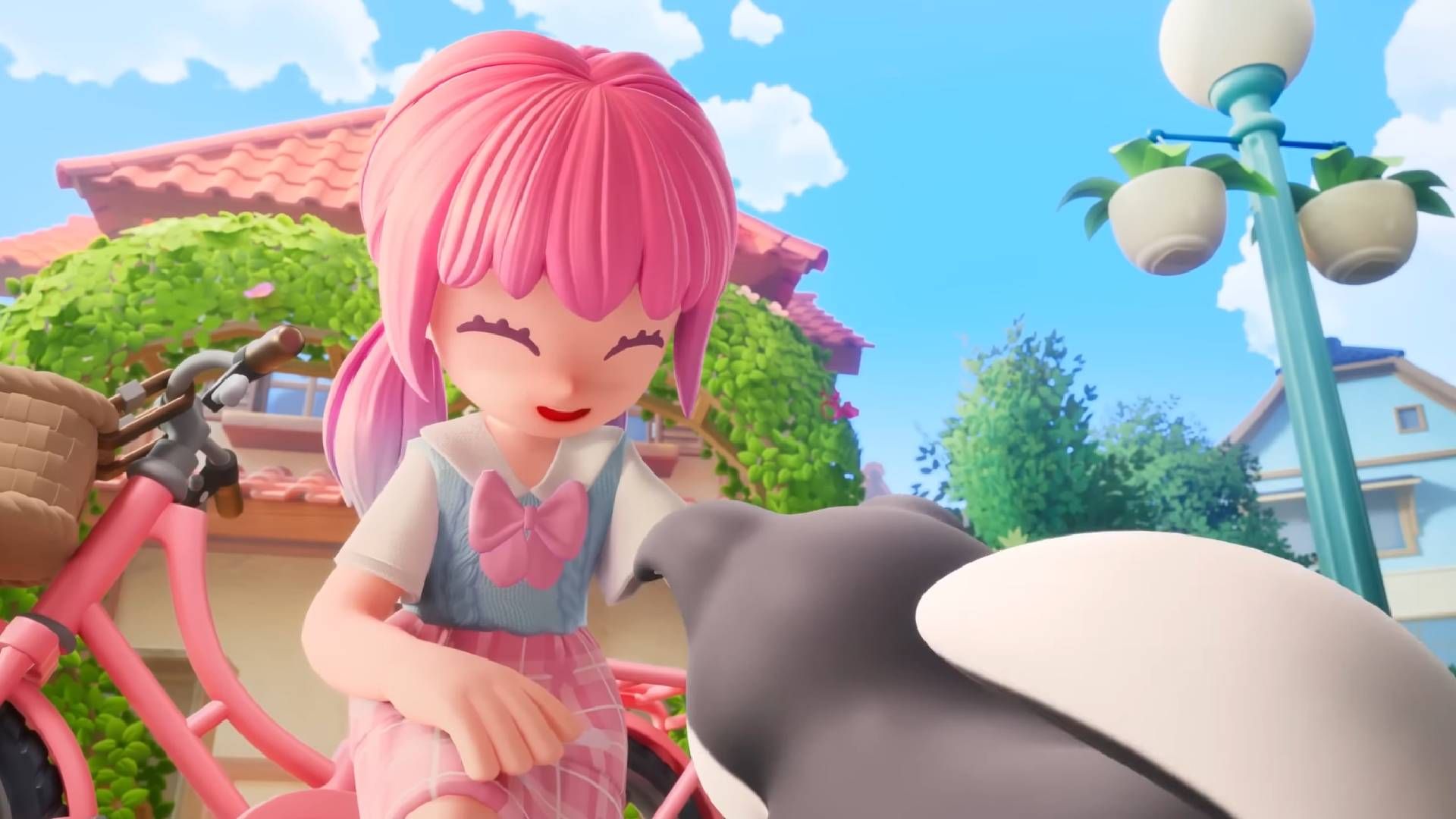 Heartopia character petting a dog