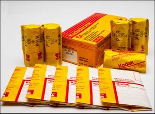 Kodachrome film and prepaid processing mailers