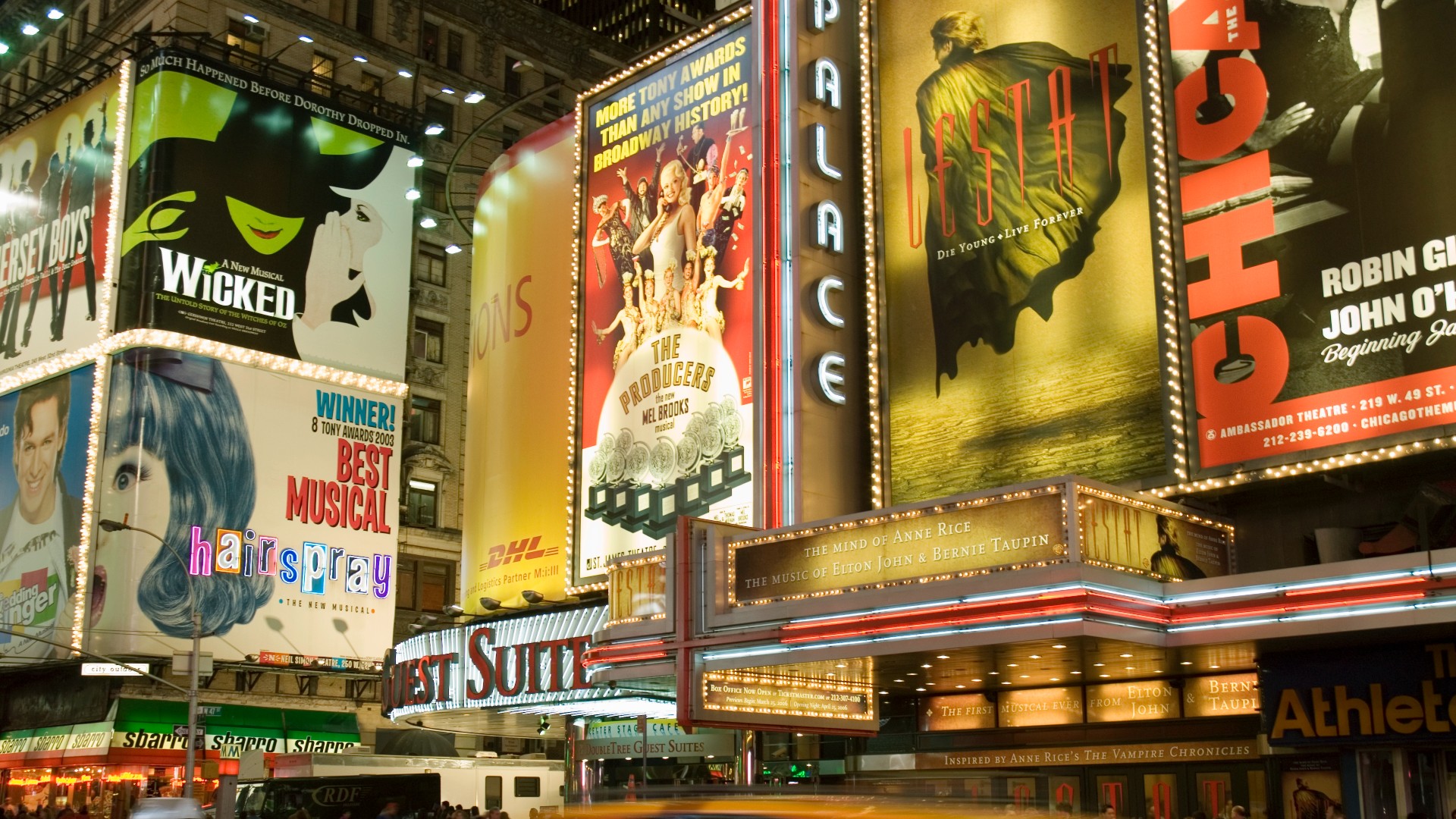 A view of America's famous Broadway theatre scene