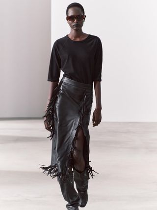 Leather Skirt With Fringe - Limited Edition