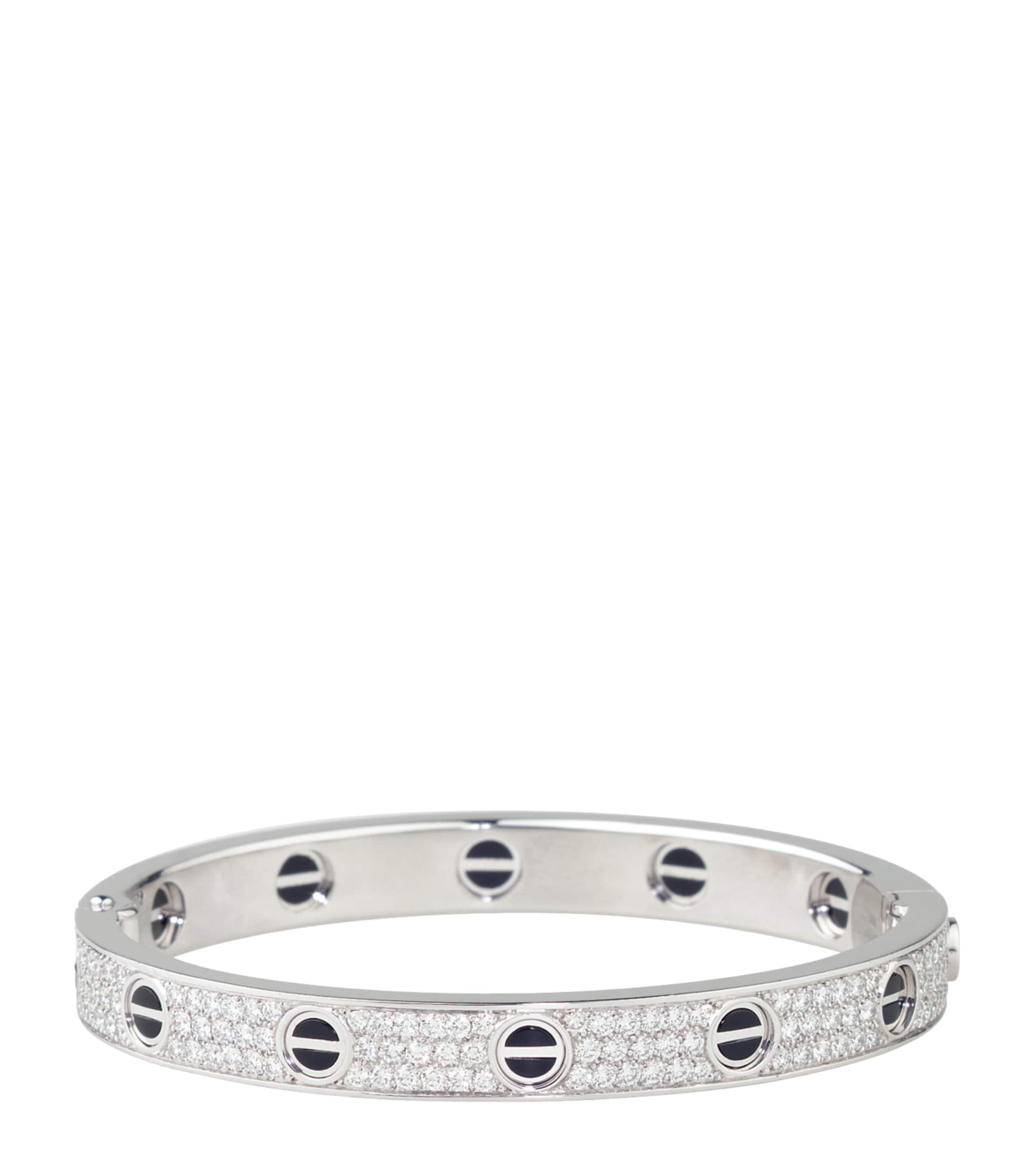 Love Classic White Gold and Diamond Ceramic Paved Bracelet