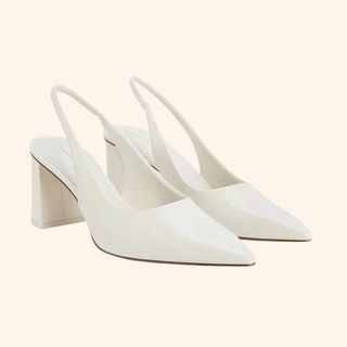 flat lay image of white heels 