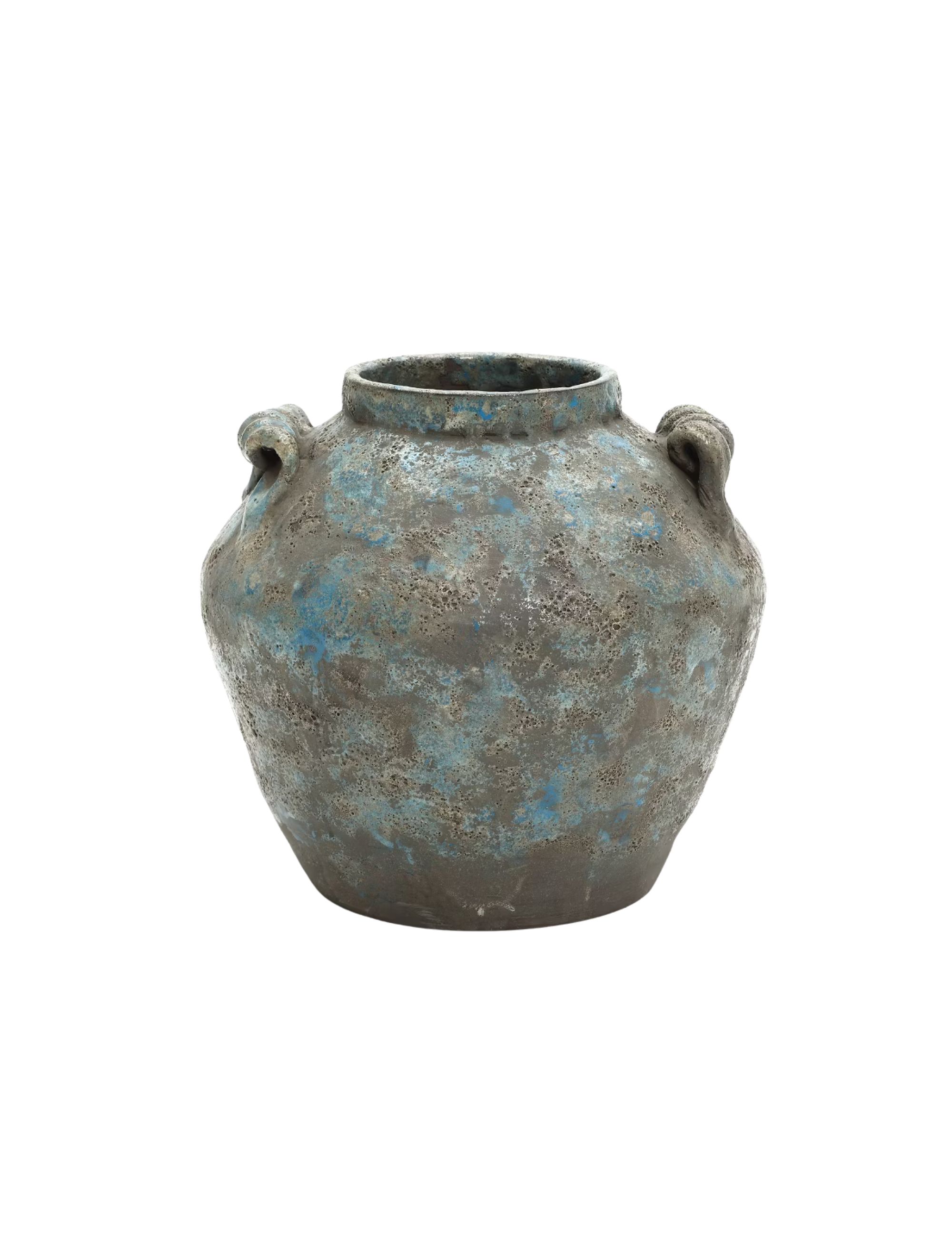 Target, LuxenHome Antiqued Blue &amp;amp; Brown Terracotta Vase with Handles