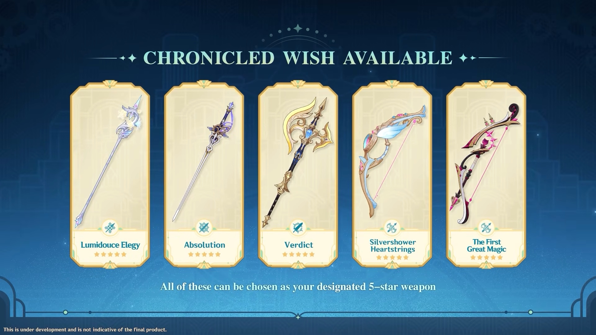 Genshin Impact banners - Chronicles wish weapons in 6.5