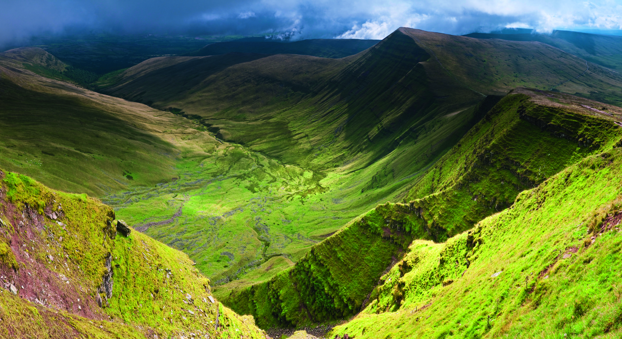 A view of the soaring Brecon Beacons