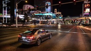 Audi's A4 pauses at a light in Las Vegas