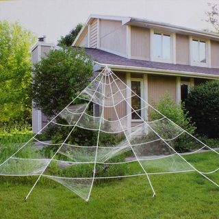 outdoor halloween spider web