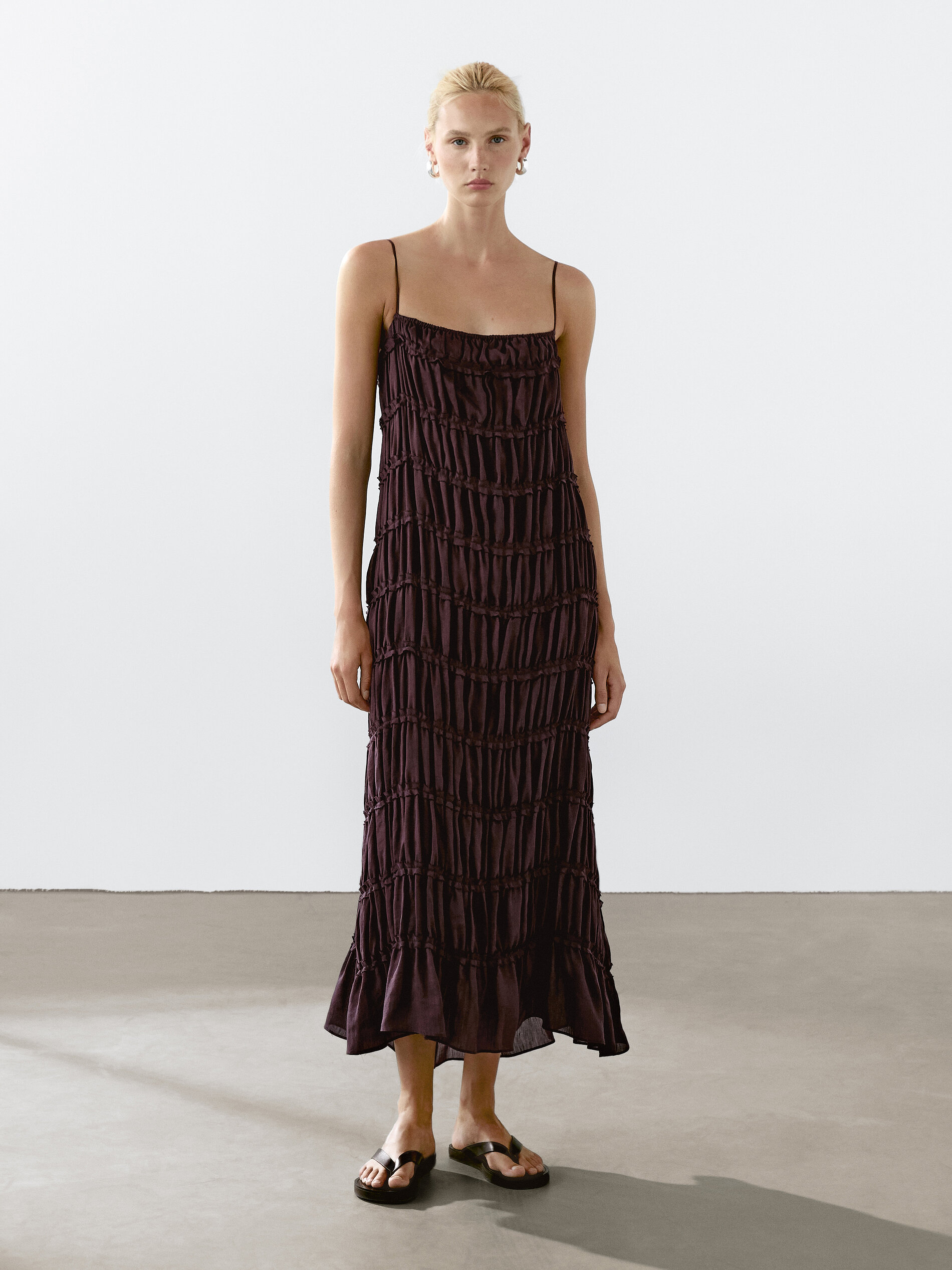 Long Flowing Linen Blend Dress
