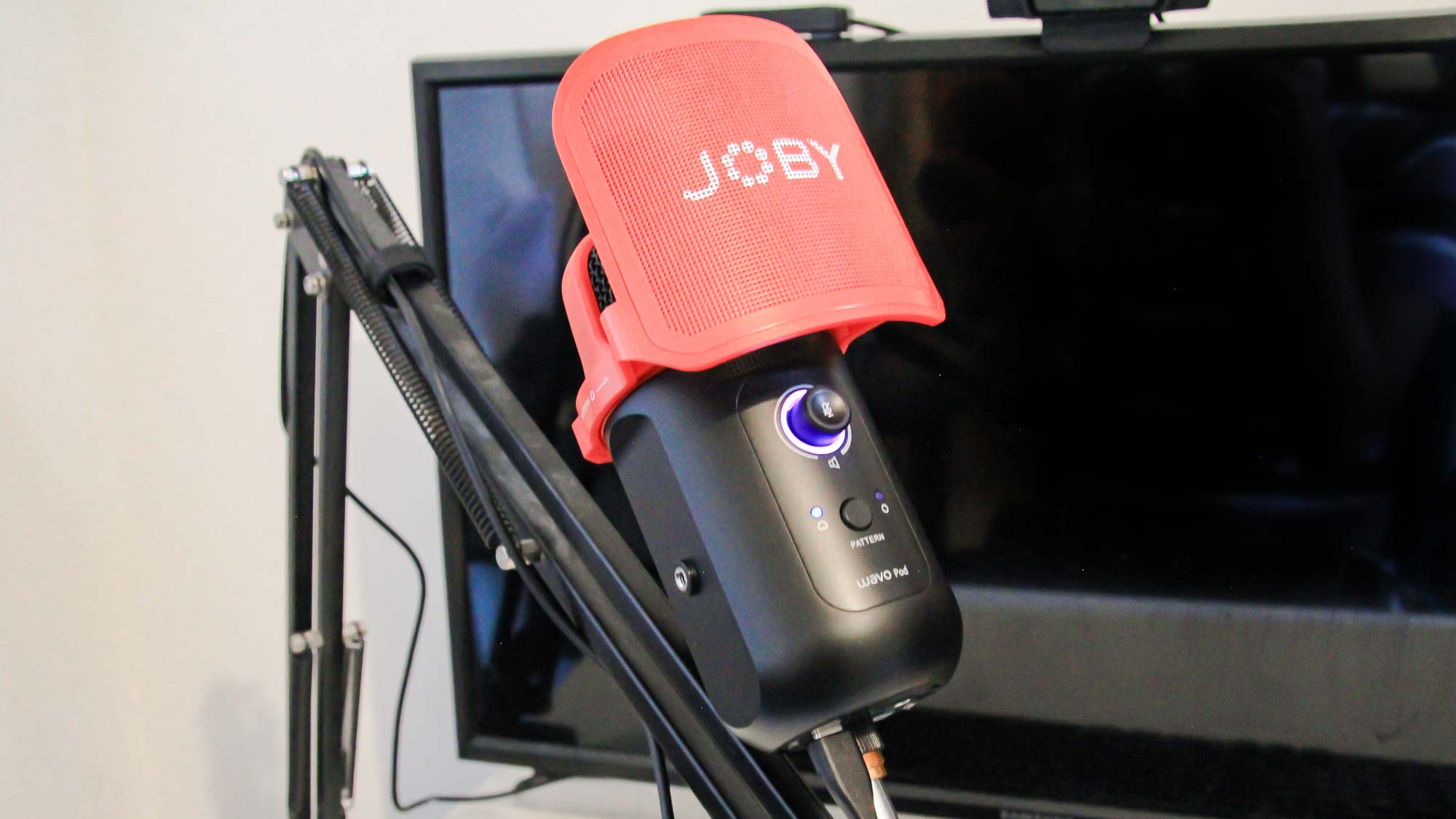 Joby Wavo Pod Mic on boom arm