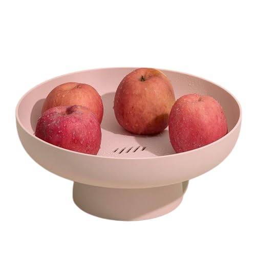 Onefitow Fruit Bowl Fruit Basket for Kitchen Countertop Storage Baskets Stand Organization, Decor Centerpiece for Kitchen Counter or Dining Room Tables (pink)