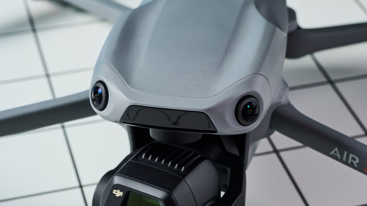 A dark gray DJI Air 3S drone