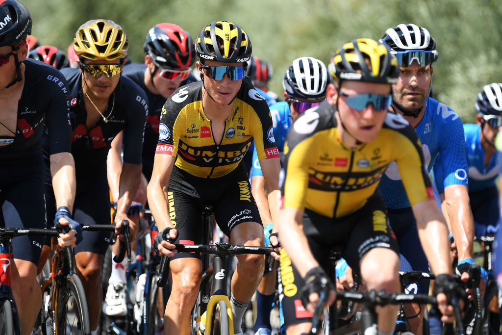VALDEPEAS DE JAN SPAIN AUGUST 25 Sepp Kuss of United States and Team Jumbo Visma during the 76th Tour of Spain 2021 Stage 11 a 1336km stage from Antequera to Valdepeas de Jan 1009m lavuelta LaVuelta21 on August 25 2021 in Valdepeas de Jan Spain Photo by Tim de WaeleGetty Images