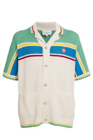 Camisa de tenis de crochet blanca Casablanca para hombre | Harrods Uk