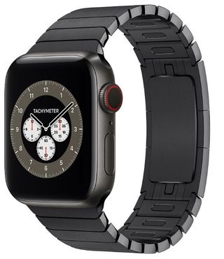 Apple Watch Space Black Titanium Case Link Bracelet Render Cropped