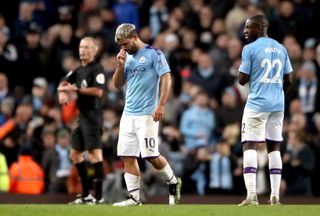 City striker Aguero limped off late on