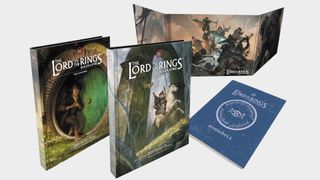The Lord of the Rings Roleplaying products on a plain background
