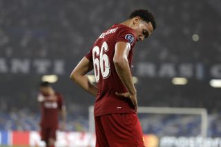 Trent Alexander-Arnold looks dejected after the final whistle