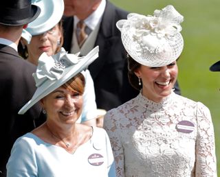 Catherine, Duchess of Cambridge and her mother Carole Middleton attend day 1 of Royal Ascot at Ascot Racecourse on June 20, 2017