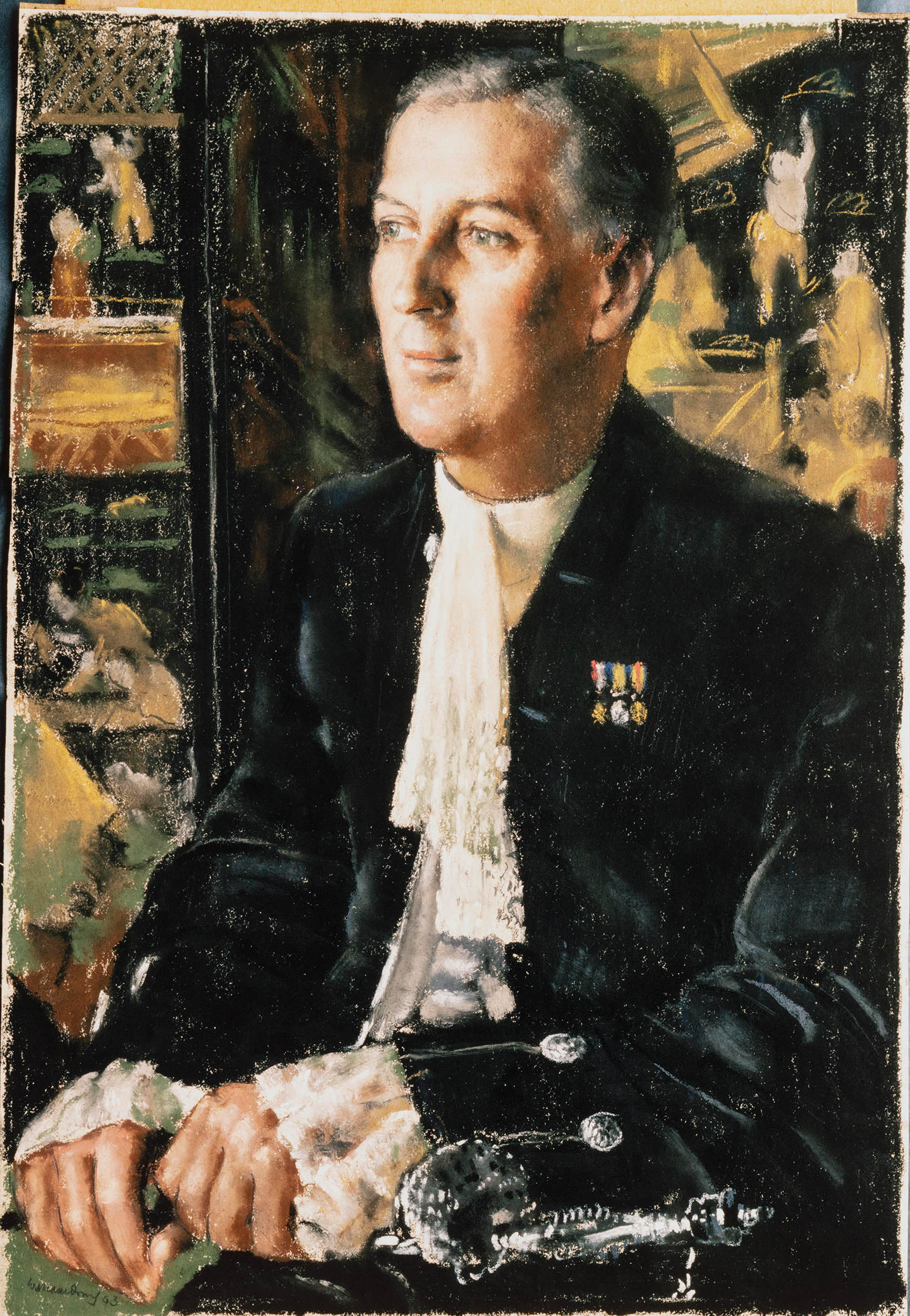 Painting of man in coat