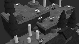 In Toem 2, the photographer protagonist is on a hill with some goats and a man wearing an armored helmet sits under a tree